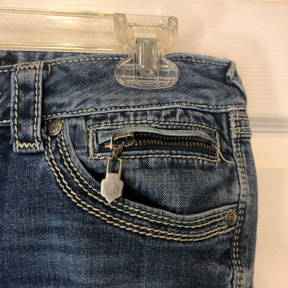 Rerock for Express boot cut blue jeans, size 4 short - Picture 12 of 14